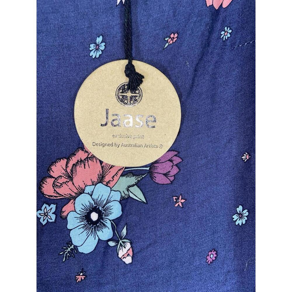 Jaase Dress Extra Small Blue Midi Floral Tiered Boho Floaty Flippy Sleeve NWT - Picture 3 of 8